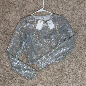 Cluster Sequin Crop Cardigan